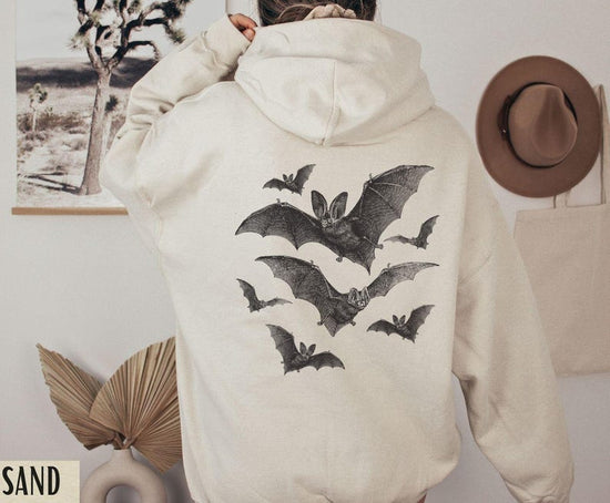 Bat Hoodie, Halloween Hoodies, Witchy Stuff, Halloween Hoodie Back and Front, Halloween Gift