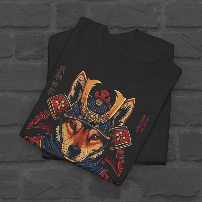 Samurai Dog T-Shirt | Japanese Dog Tshirt | Dog With Kimono Shirt | Anime Tshirt | Cute Dog Tshirt | Japanese Animal Shirt |Harajuku|Y2K Top