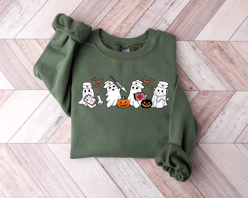 Halloween Nurse Sweatshirt, Nurse Shirt, Halloween Nursing Sweatshirt, Cute Nurse Sweatshirt, Nursing Student Hoodie, Er Nurse T-Shirt
