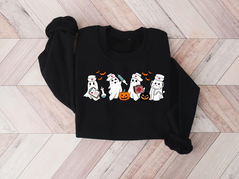 Halloween Nurse Sweatshirt, Nurse Shirt, Halloween Nursing Sweatshirt, Cute Nurse Sweatshirt, Nursing Student Hoodie, Er Nurse T-Shirt