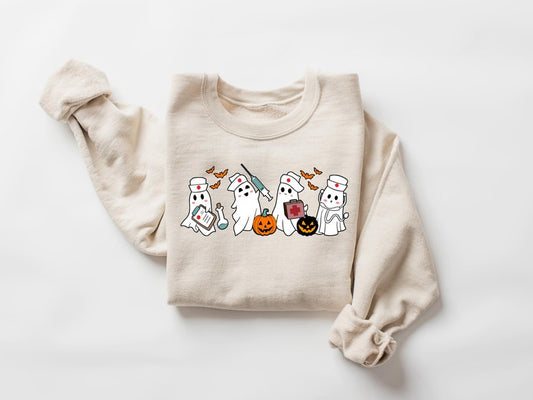 Halloween Nurse Sweatshirt, Nurse Shirt, Halloween Nursing Sweatshirt, Cute Nurse Sweatshirt, Nursing Student Hoodie, Er Nurse T-Shirt