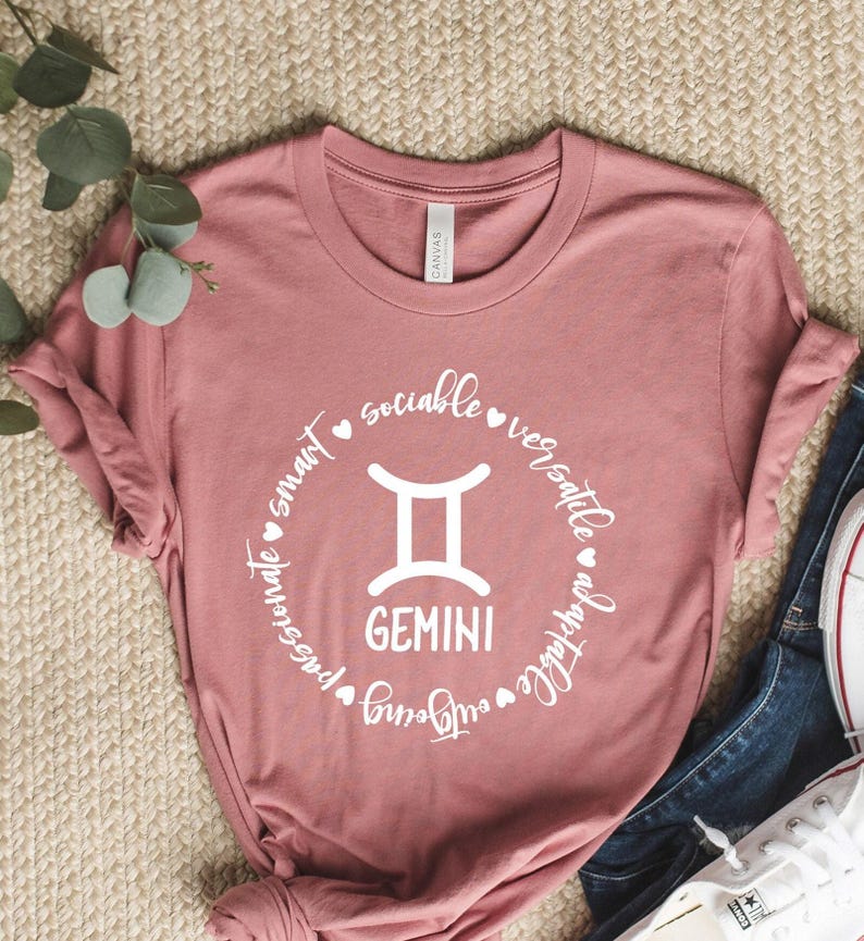 Gemini T Shirt, Gemini Zodiac, Gemini Gifts, Astrology, Zodiac Gifts, Zodiac Gemini, Gifts for Gemini, Birthday, Gemini Girl, Gemini Sign