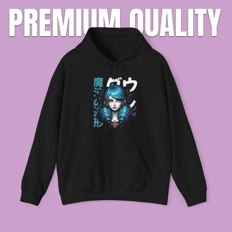 Japanese Style Gwen League of Legends Hooded Sweatshirt - Gamer Gift Top Laner Gaming Hoodie Japanese Aesthetic League of Legends Sweatshirt