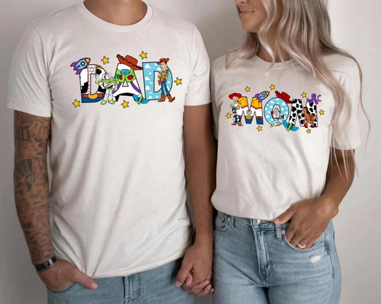 Retro Mom and Dad Disney Toy Story Shirt, New Mom Shirt,New Dad Shirt,Disney Dad Shirt,Pregnancy Announcement Shirt,Matching Mom and Dad Tee