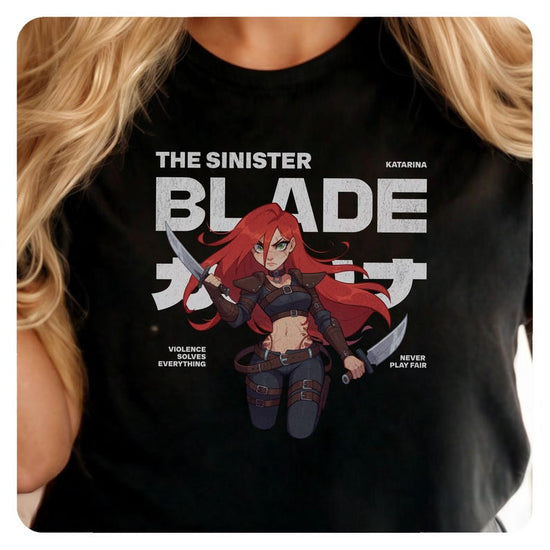 League of Legends Shirt Katarina, LoL Gamer Gift, Softstyle Tee, Japanese Style Video Game Fan Shirt, Unisex Top Main LoL Gift
