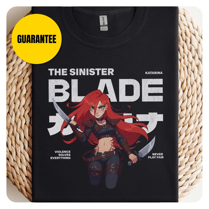 League of Legends Shirt Katarina, LoL Gamer Gift, Softstyle Tee, Japanese Style Video Game Fan Shirt, Unisex Top Main LoL Gift