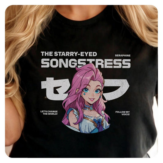 Seraphine League of Legends Shirt,Unisex LoL Gamer Gift, Softstyle Tee, Best Gamer Gifts Fan Shirt, Unisex LoL Gift