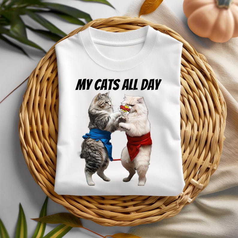 My Cats All Day Meme T-Shirt – Funny Graphic Tee for Cat Lovers, Custom Meme Design, Perfect Gift for Pet Enthusiasts