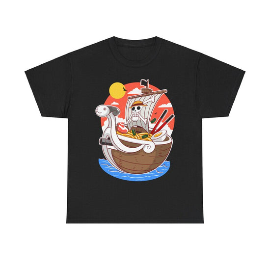 Ramen Luffy Anime Shirt, One Piece Ramen Noodles Shirt, Pirate King Manga Shirt, Asian Food Anime Gift, Straw Hat Pirates Ramen Japanese Tee