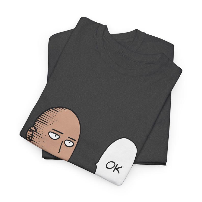 Saitama T-shirt, Casual Saitama Tee - Unisex Heavy Cotton Shirt, One Punch Man Anime Gift, Saitama Meme T-Shirt, Humor Apparel, Manga Lover