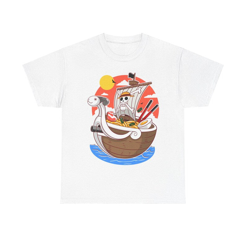Ramen Luffy Anime Shirt, One Piece Ramen Noodles Shirt, Pirate King Manga Shirt, Asian Food Anime Gift, Straw Hat Pirates Ramen Japanese Tee