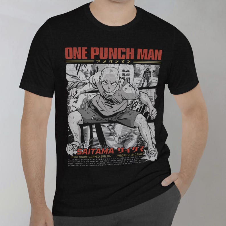 Saitama Manga Panel T-shirt, Manga Panel Shirt, Japanese Anime Unisex T-shirt