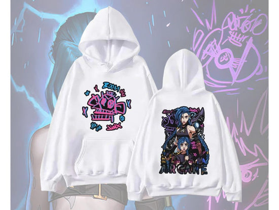 Jinx Lol Arcane Hoodie, League of Legends Cosplay, Graphic Streetwear Fashion, Gift for Game Lovers