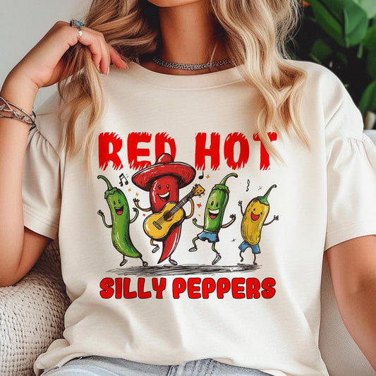 Red Hot Silly Peppers, Funny Chili Pepper T-Shirt, Funny Meme T-Shirt