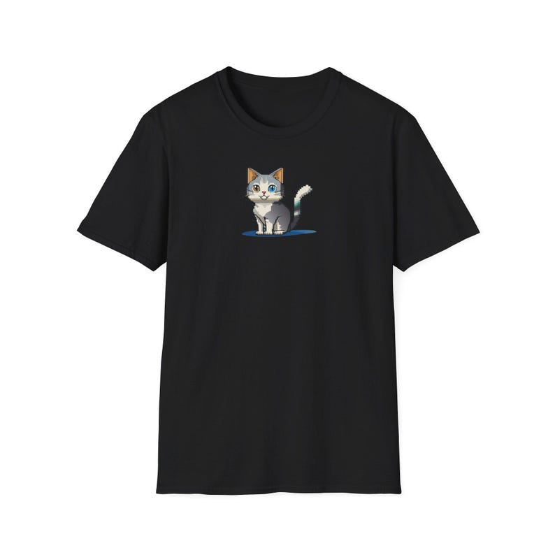 Anime Pixel Cat T-Shirt | Cute Kawaii Kitty Graphic Tee|Adorable Cartoon Feline Shirt|Japanese Anime Cat Art Tee|Whimsical Pet Lover T-Shirt