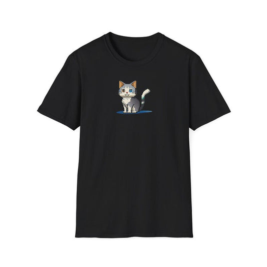 Anime Pixel Cat T-Shirt | Cute Kawaii Kitty Graphic Tee|Adorable Cartoon Feline Shirt|Japanese Anime Cat Art Tee|Whimsical Pet Lover T-Shirt