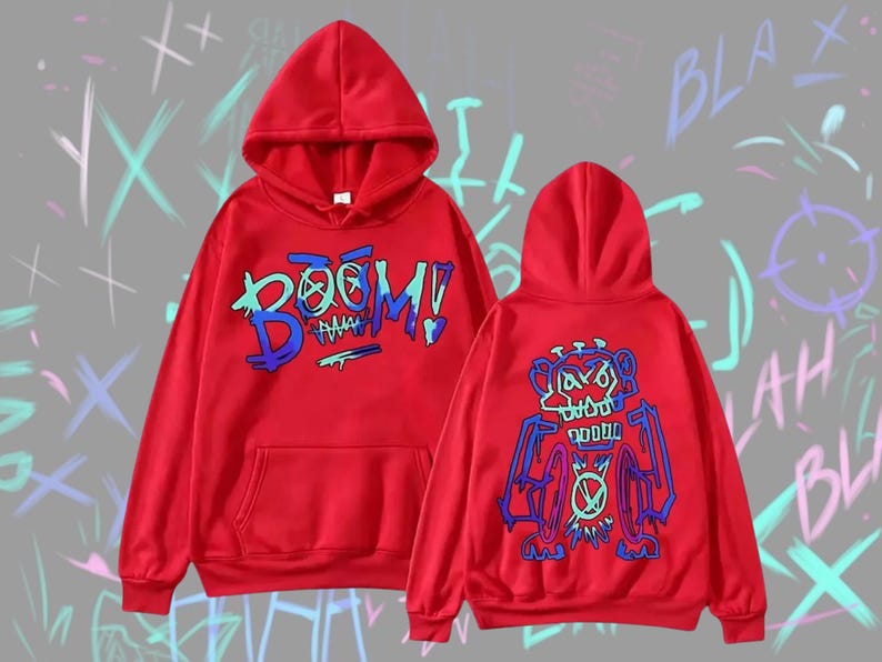 Arcane Jinx Hoodie, League of Legends Anime Merch, Graphic Manga Sweatshirt, Anime Fans Gift