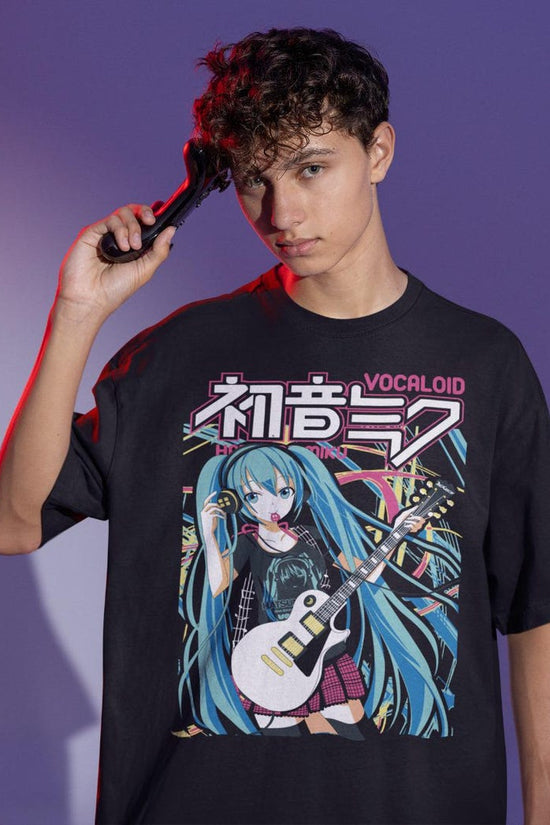 Hatsune Miku T-Shirt Anime Manga Shirt Anime Lovers Shirt Fire Style Anime Girl Kawaii Project Diva Vocaloid Shirt
