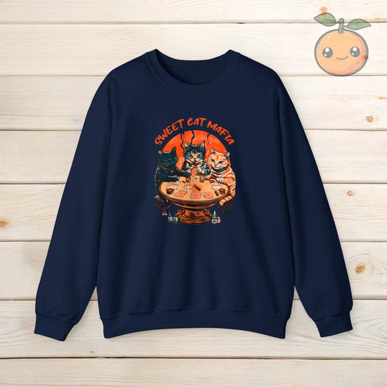 Mafia Cats Retro Poker Crewneck Sweatshirt