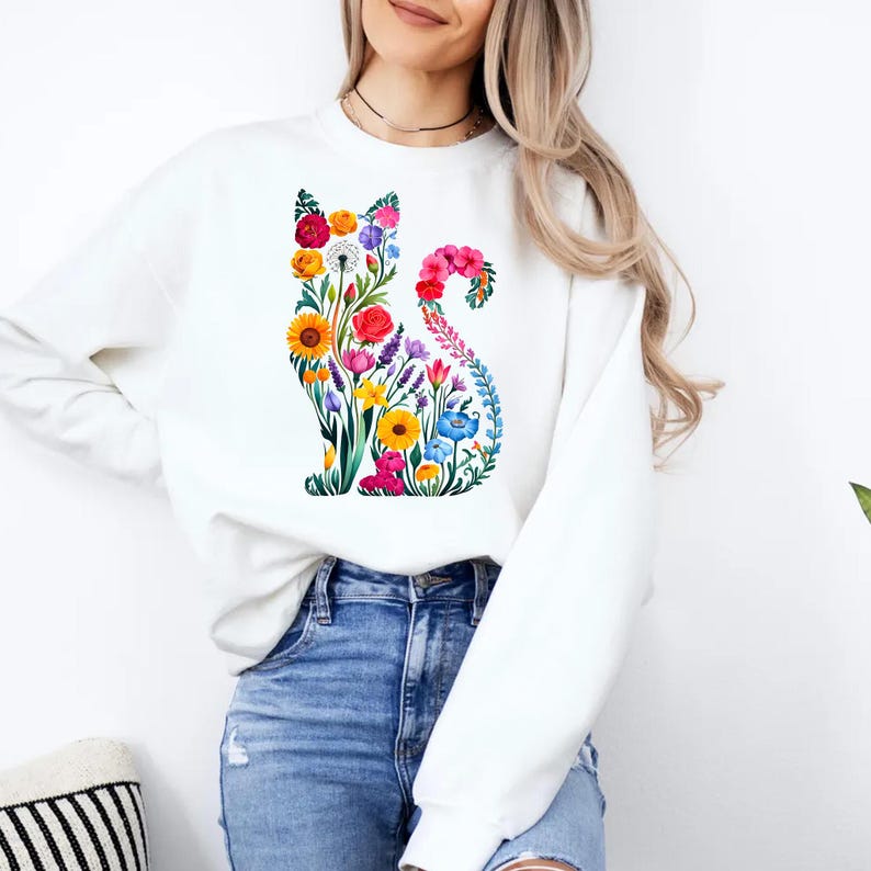 Wildflower Cat, Flower Cat, Cat Shirt, Pet Lover