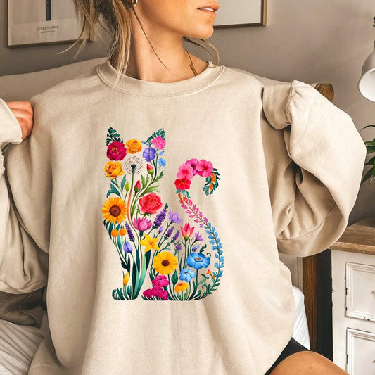 Wildflower Cat, Flower Cat, Cat Shirt, Pet Lover