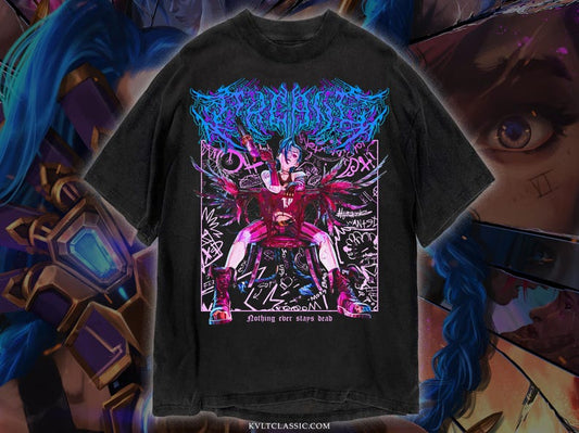 Jinx Arcane League Of Legends T-Shirt, Unisex Riot Games Metal Video Game TV Merch