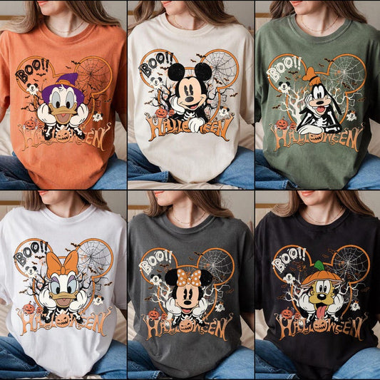 Vintage Disney Halloween All Characters Shirts, Mickey And Friends Halloween Shirt, Halloween Party Shirt, Disney Family Trip Halloween 2025
