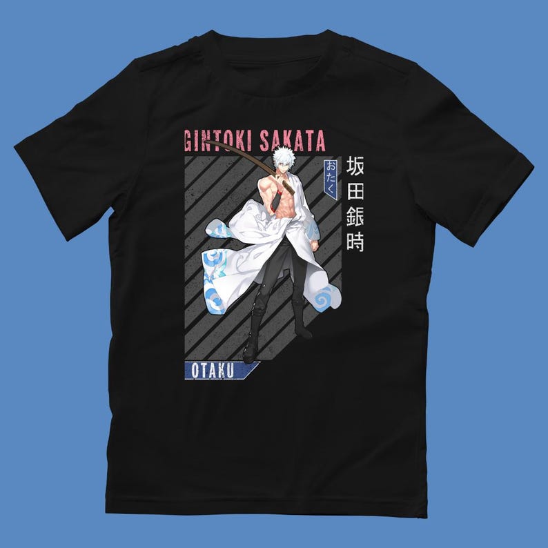 Streetwear T-shirt featuring Gintoki Sakata from the Gintama anime.