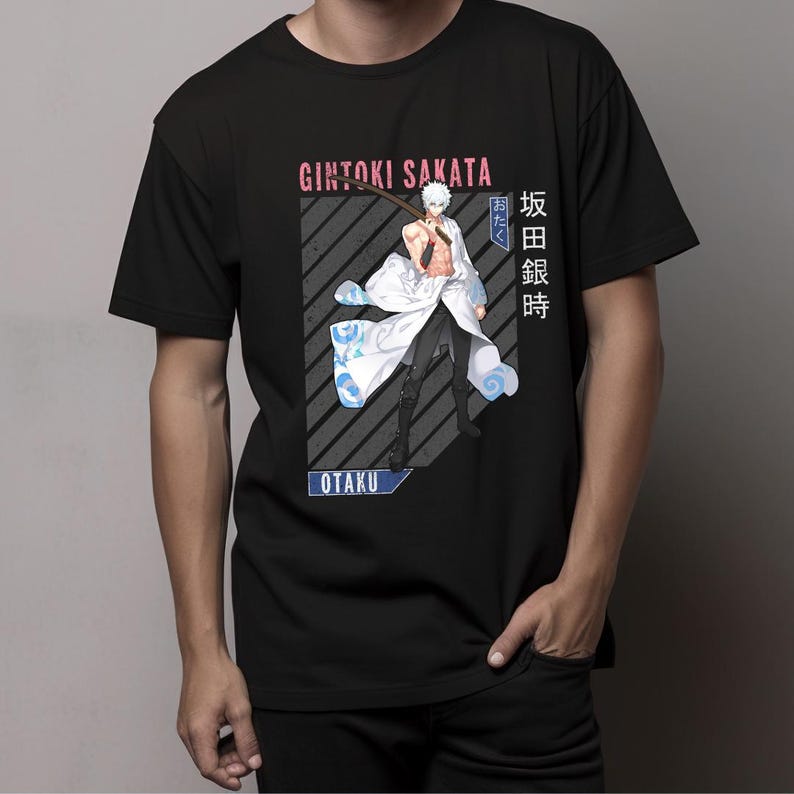 Streetwear T-shirt featuring Gintoki Sakata from the Gintama anime.