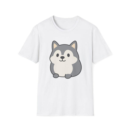 Cute Cartoon Dog Unisex Softstyle T-Shirt, Adorable Animal Tee, Gift for Dog Lovers, Casual Wear, Dog-Themed Apparel, Birthday, Pet Lover