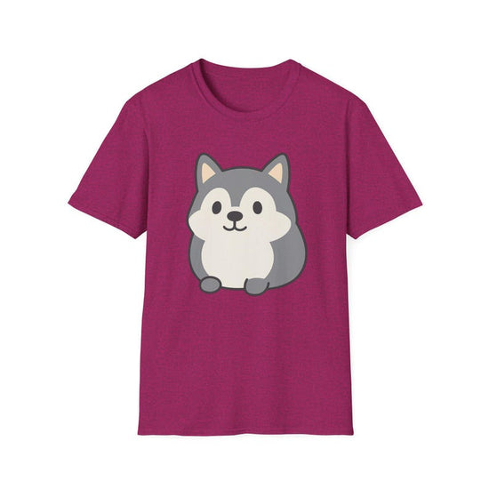 Cute Cartoon Dog Unisex Softstyle T-Shirt, Adorable Animal Tee, Gift for Dog Lovers, Casual Wear, Dog-Themed Apparel, Birthday, Pet Lover