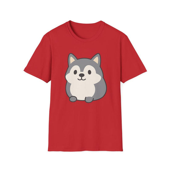 Cute Cartoon Dog Unisex Softstyle T-Shirt, Adorable Animal Tee, Gift for Dog Lovers, Casual Wear, Dog-Themed Apparel, Birthday, Pet Lover