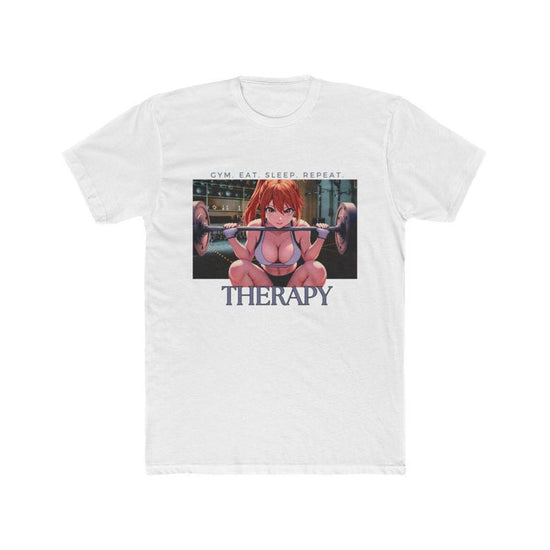 Gym Therapy Unisex Cotton Crew Tee, Workout Shirt, Fitness Apparel, Men's and Women's Tee, Anime Graphic Tee, Casual Workout Wear