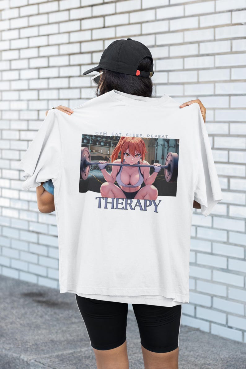 Gym Therapy Unisex Cotton Crew Tee, Workout Shirt, Fitness Apparel, Men's and Women's Tee, Anime Graphic Tee, Casual Workout Wear