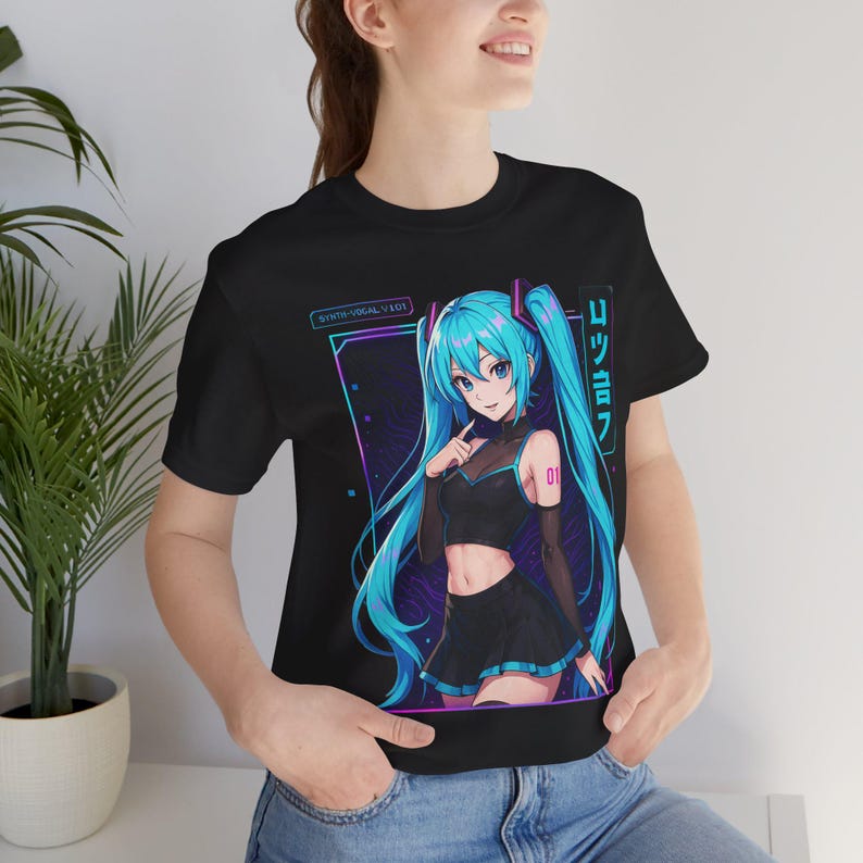 Hatsune Miku T-Shirt – Anime Vocaloid Shirt for Fans – Kawaii Japanese Harajuku Streetwear Tee – Aesthetic Otaku Gift Idea