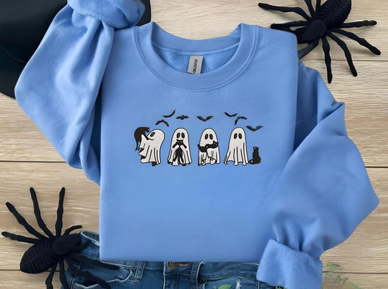 Halloween Sweatshirt-Ghost Sweatshirt-Halloween Embroidered Sweatshirt-Halloween Shirt-Halloween Sweater-Witch Shirt-Fall Sweatshirt-G3