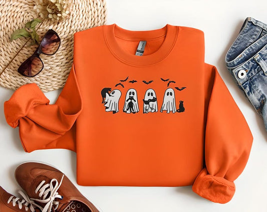 Halloween Sweatshirt-Ghost Sweatshirt-Halloween Embroidered Sweatshirt-Halloween Shirt-Halloween Sweater-Witch Shirt-Fall Sweatshirt-G3