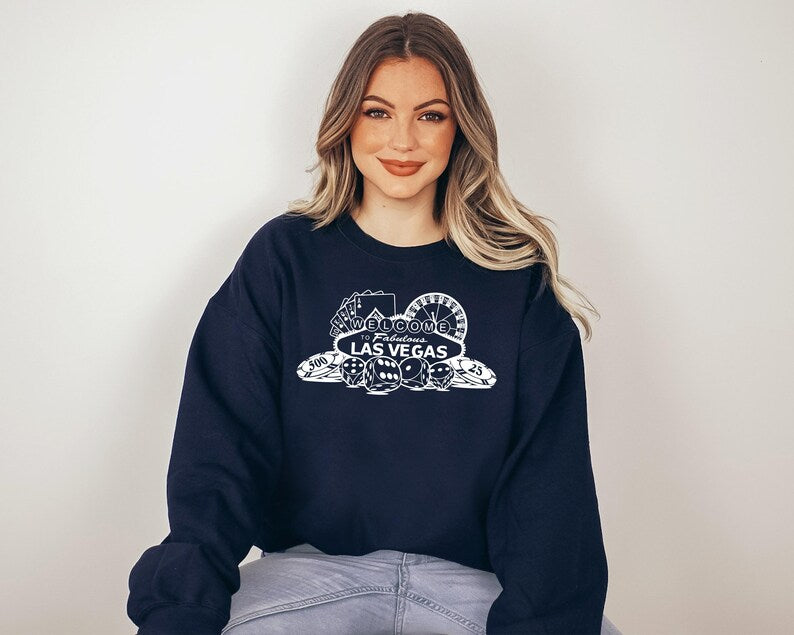 Welcome To Fabulous Las Vegas Sweatshirt and Hoodie, Retro Casino Gambling Sweatshirt