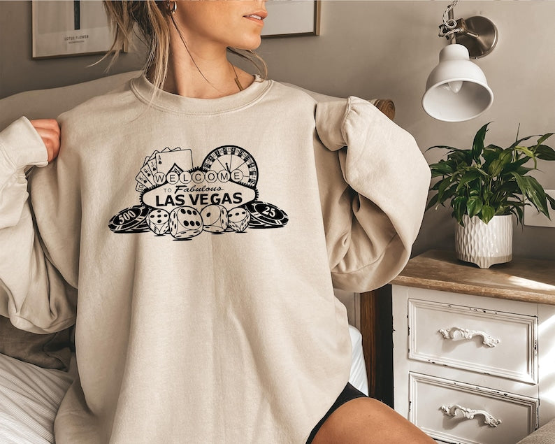 Welcome To Fabulous Las Vegas Sweatshirt and Hoodie, Retro Casino Gambling Sweatshirt