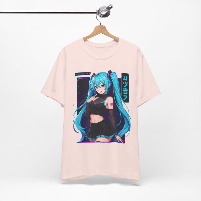 Hatsune Miku T-Shirt – Anime Vocaloid Shirt for Fans – Kawaii Japanese Harajuku Streetwear Tee – Aesthetic Otaku Gift Idea