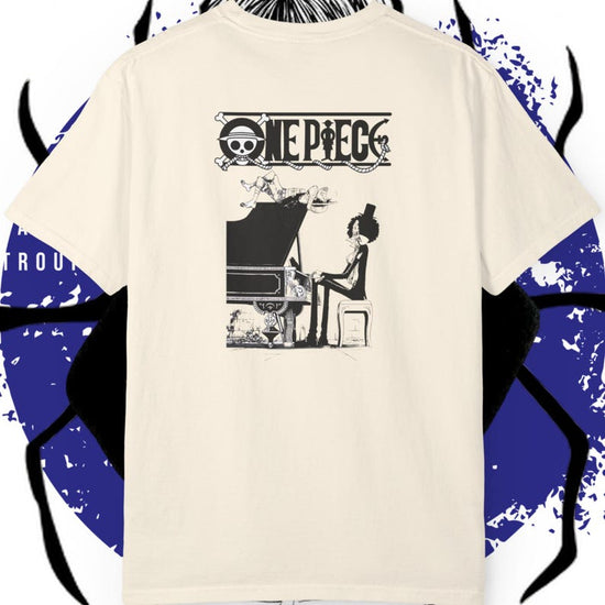 One Piece Brook Piano Shirt Comfort Colors 1717 Anime Manga Tee, Skeleton Musician Graphic Tee, Luffy Crew Gift, Japanese Streetwear Shirt