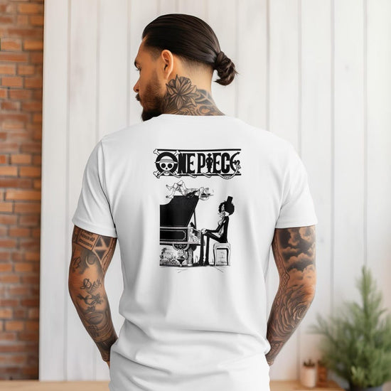 One Piece Brook Piano Shirt Comfort Colors 1717 Anime Manga Tee, Skeleton Musician Graphic Tee, Luffy Crew Gift, Japanese Streetwear Shirt