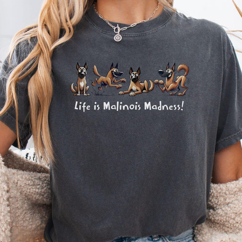 Belgian Malinois Shirt, Dog Mom gift, Funny Dog T-Shirt, Malinois Lover Gift, Cartoon Dog Shirt, Pet Lover Shirt, Working dog