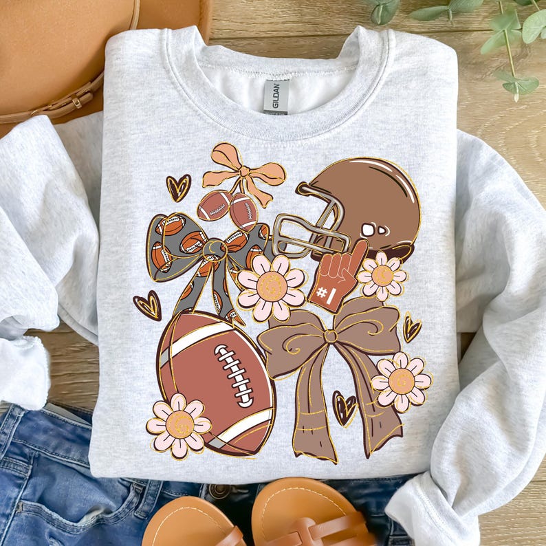 Football Coquette, Game Day Football Shirt, Preppy Football Shirt, Sweatshirt