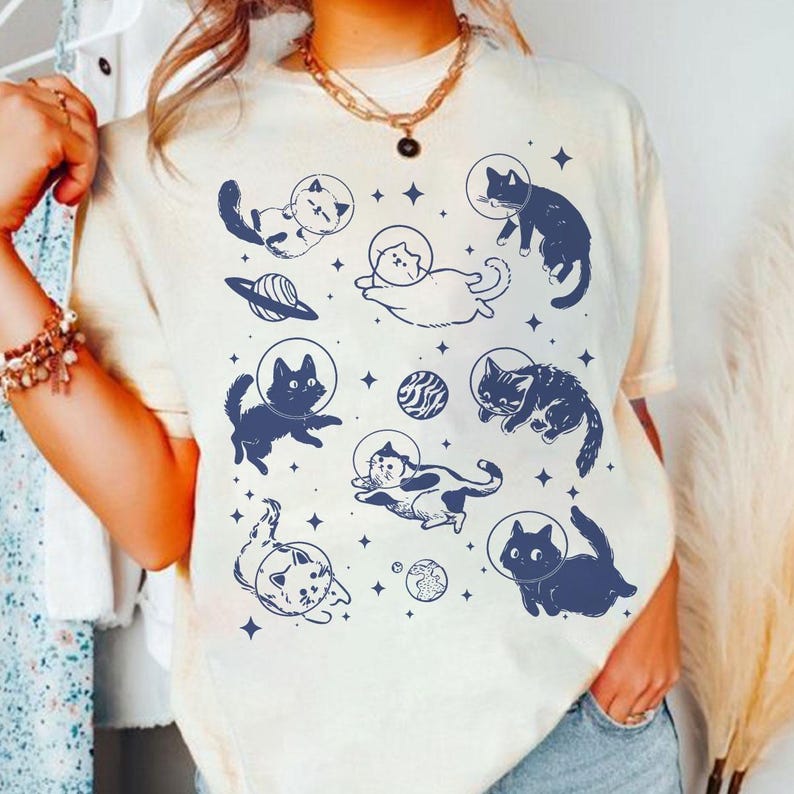 Cats In Space T-Shirt, Funny Cat, T-Shirt
