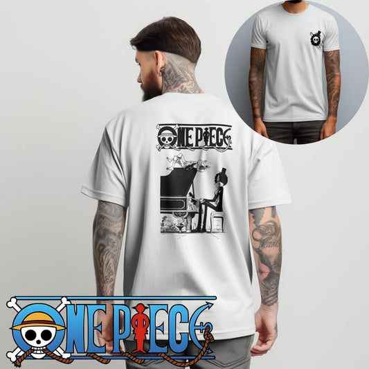 One Piece Brook Piano Shirt Comfort Colors 1717 Anime Manga Tee, Skeleton Musician Graphic Tee, Luffy Crew Gift, Japanese Streetwear Shirt