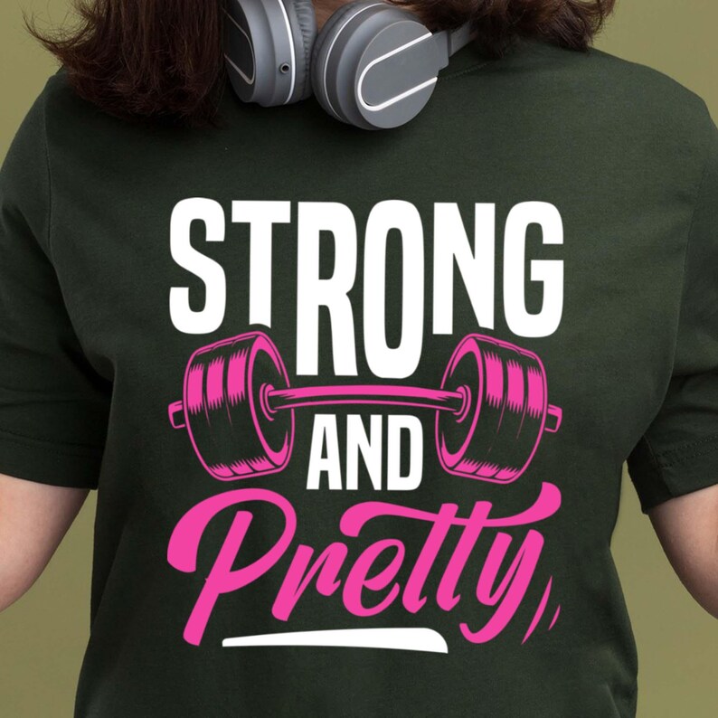 Strong and Pretty Gym Fitness Shirt, Workout T-Shirt