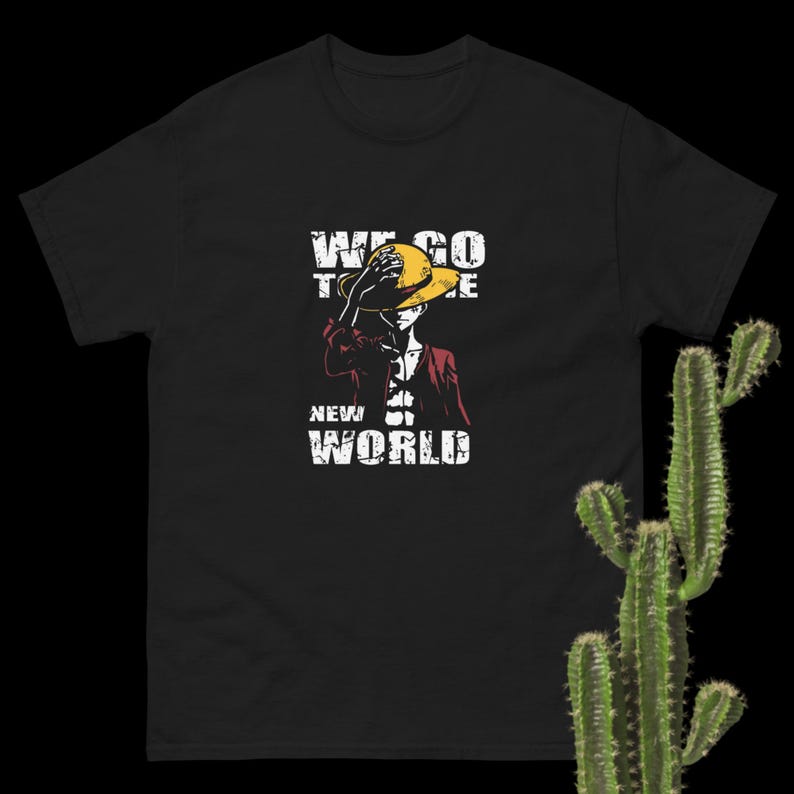 One Piece - Men's Luffy Skull, Crossbones and Straw Hat Anime T-Shirt