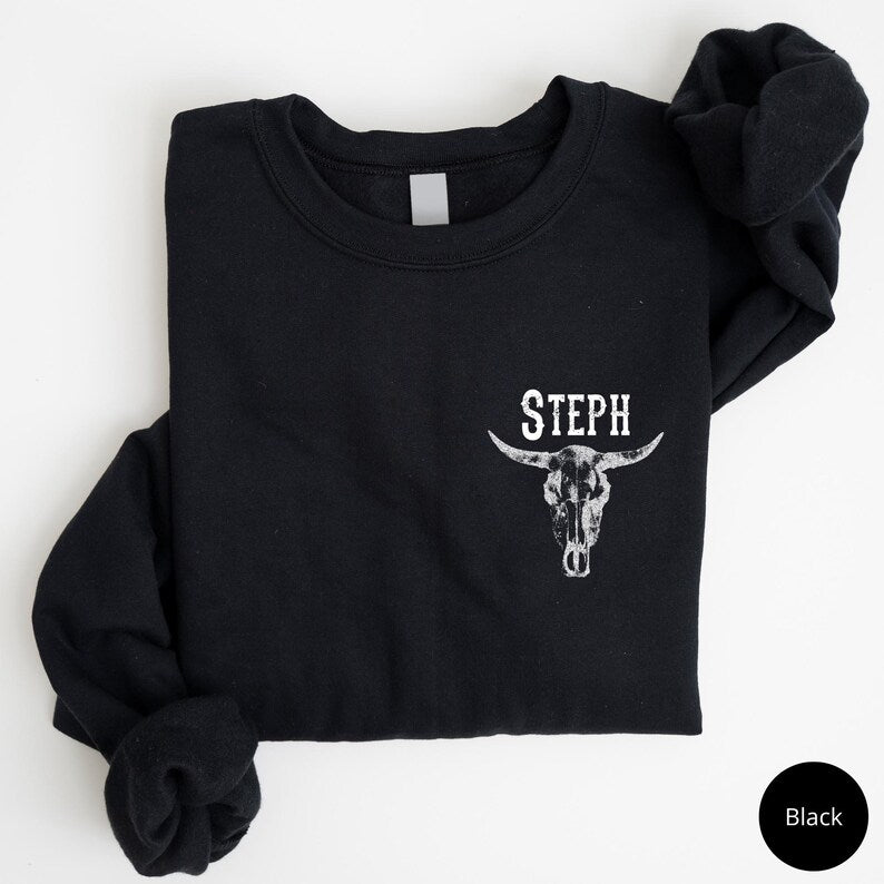 Cow Skull Sweatshirt, Vintage Western Hoodie, Gift For Cowboy, Retro Western Sweatshirt, Cow Skulls Sweatshirt, Cow Rodeo Sweatshirt