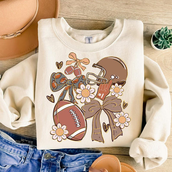 Football Coquette, Game Day Football Shirt, Preppy Football Shirt, Sweatshirt
